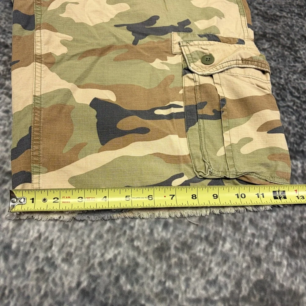 Vintage Y2K Gap Camo Cargo Shorts Mens 34 Green Brown Baggy Skater Grunge